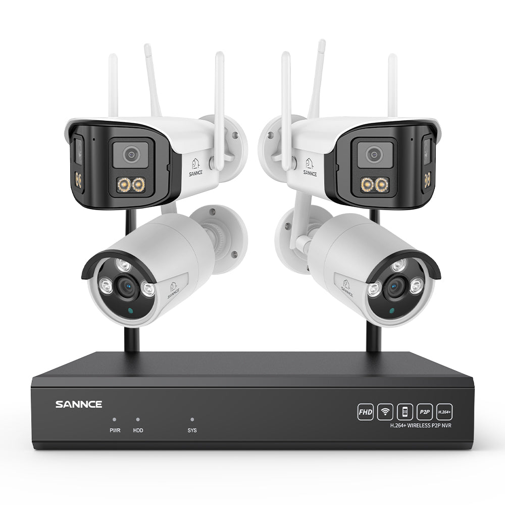 Kit Vidéosurveillance WiFi 5MP, NVR 8MP, 16 Canaux, Caméras IP, Détection IA, Audio, Vision Nocturne, Compatible Alexa (2 Double Objectif 4MP + 2 Caméras 3MP)