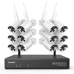 Système de caméra de sécurité sans fil 5MP 16 canaux, NVR 8MP, caméra IP WiFi 5MP, audio bidirectionnel, étanchéité IP66, détection humaine intelligente AI, fonctionne avec Alexa