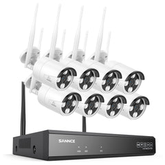 Système de caméra de sécurité sans fil 4K 16 canaux, NVR 8MP, caméra IP WiFi 8MP, audio bidirectionnel, étanchéité IP66, détection humaine intelligente AI, fonctionne avec Alexa