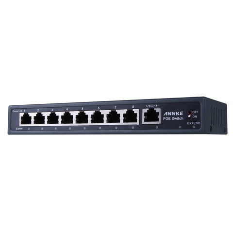 Interrupteur POE à 9 Ports (8 Ports POE + 1 Port FE), prêt à l'emploi, économe en énergie, boîtier métallique robuste, montage sur table ou au mur