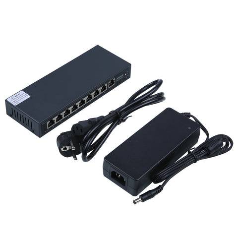 Interrupteur POE à 9 Ports (8 Ports POE + 1 Port FE), prêt à l'emploi, économe en énergie, boîtier métallique robuste, montage sur table ou au mur