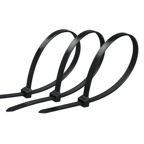 Câble de zip-ties, lot de 100 en noir de différentes tailles (12/8/6/4 pouces), nylon auto-bloquant pour la gestion des câbles multifonction, attaches en plastique pour câbles pour maison, bureau, jardin, atelier.