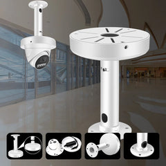 Support de caméra de surveillance en métal robuste, montage mural ou plafond, compatible avec caméras dôme, turret et bullet, adapté aux caméras de sécurité standard