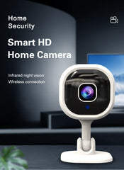 Caméra intérieure carrée 1080P WiFi, sécurité maison, moniteur pour animaux/bébés, vision nocturne, détection IA, stockage carte SD