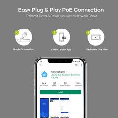 Enregistreur NVR PoE 8 canaux 4K H.265+ - jusqu'à 10 canaux pour 8 caméras PoE et 2 caméras IP WiFi, compatible ONVIF