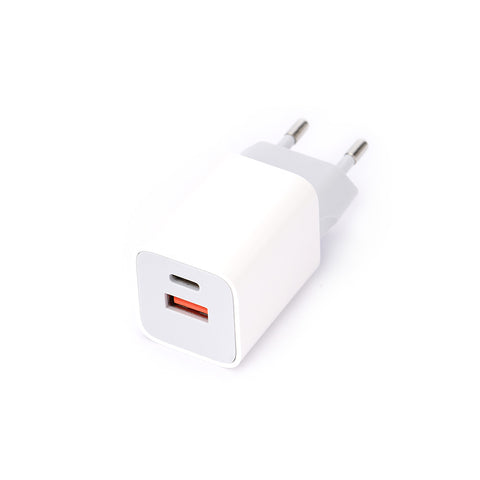 Chargeur USB C, 2 ports avec adaptateur secteur 30W USB C+18W A avec prise murale pliable pour iPad/iPad Mini/ iPhone 14/ 14 Pro/ 14 Pro Max/ 13/ 13 Mini/ 13 Pro/ 13 Pro Max/ 12/ 11, Pixel, Galaxy, Watch, Airpods, etc.