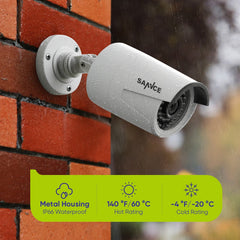 Système de Sécurité Domestique Professionnel - Enregistrement Audio, 4K 8 Canaux NVR PoE Filaire,6 Caméras Bullet CCTV IP 3MP