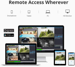 certifié remis à neuf Ensemble de caméras de surveillance SANNCE WLAN 8CH NVR et 4X 2MP IP WiFi caméra de surveillance système de vidéosurveillance extérieur résistant aux intempéries, détection de personne, prend en charge Alexa