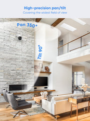 3MP 10 canaux Système de caméra PT CCTV sans fil, NVR 8MP, 8 IP caméras sans fil panoramiques & inclinables, enregistrement audio, détection humaine AI, fonctionne avec Alexa