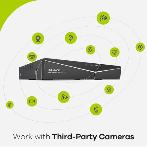8 Canaux 5MP Hybride 5-en-1 CCTV Enregistreur Vidéo Numérique, DVR de Sécurité Filaire, Alertes de Mouvement, Prise en Charge des Caméras IP & Analogiques
