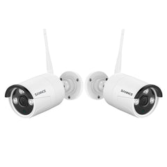 5MP Camera de Sécurité Sans Fil, 4 Caméras IP WiFi pour NVR SANNCE  N48WHE/N98WHE/N44WEF/N98WHG, Détection Humaine AI, Compatible avec Alexa, Vision Nocturne de 100 pieds, Accès à Distance & Alertes Intelligentes de Mouvement