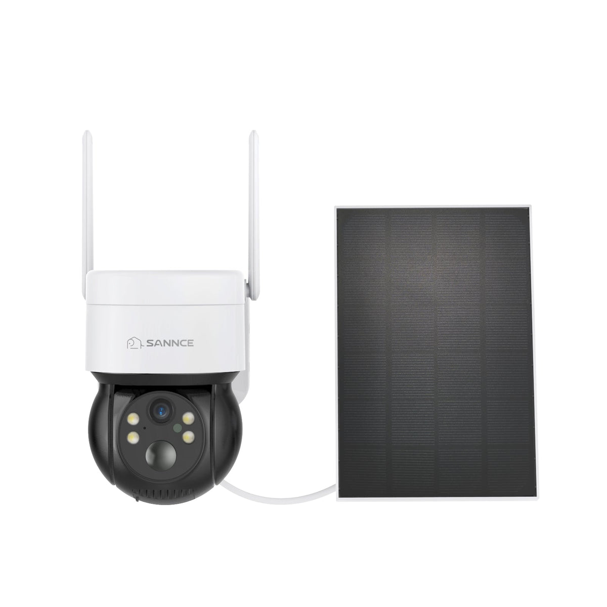 Caméra IP sans fil Panoramique et Inclinaison 4MP - Alimentation sur Batterie/Solaire, Vision Nocturne Couleur, Audio Bidirectionnel, Compatible avec Alexa, Détection de Forme Humaine par PIR