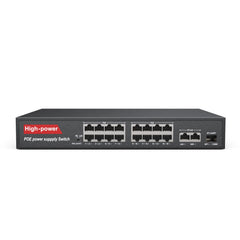16 ports Gigabit Ethernet PoE Switch avec boîtier métallique, montage sur bureau ou mur