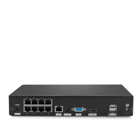 Enregistreur NVR PoE 8 canaux 4K H.265+ - jusqu'à 10 canaux pour 8 caméras PoE et 2 caméras IP WiFi, compatible ONVIF