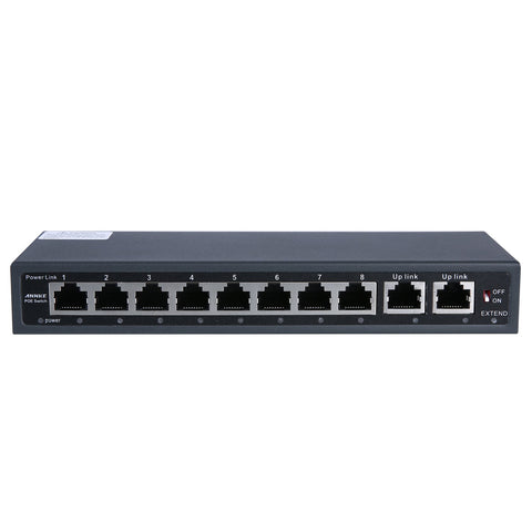 4K 32 canaux PoE NVR Recorder avec 16 ports PoE, résolution vidéo jusqu'à 12MP, H.265+, 4 baies pour disques durs, recherche intelligente d'analyse du contenu vidéo, détection de la température